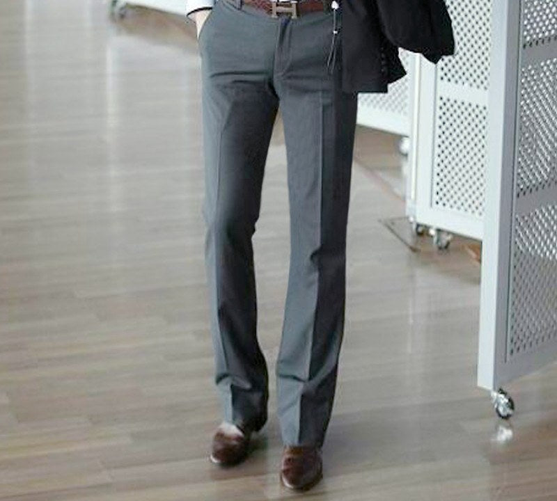 Sableau Tailored Flare Trousers in Dark Grey