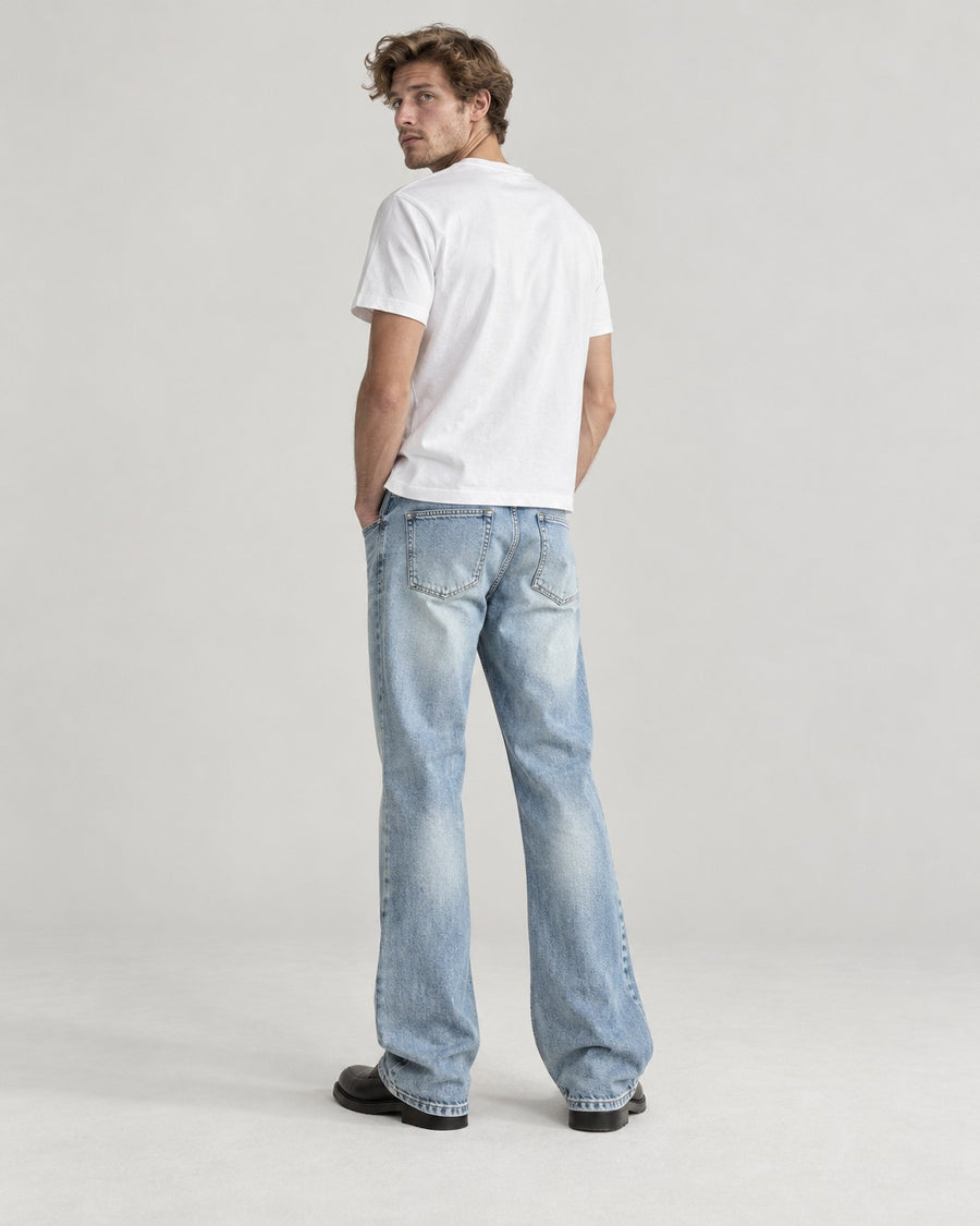 Sableau Light Wash Flare Jeans in Light Blue