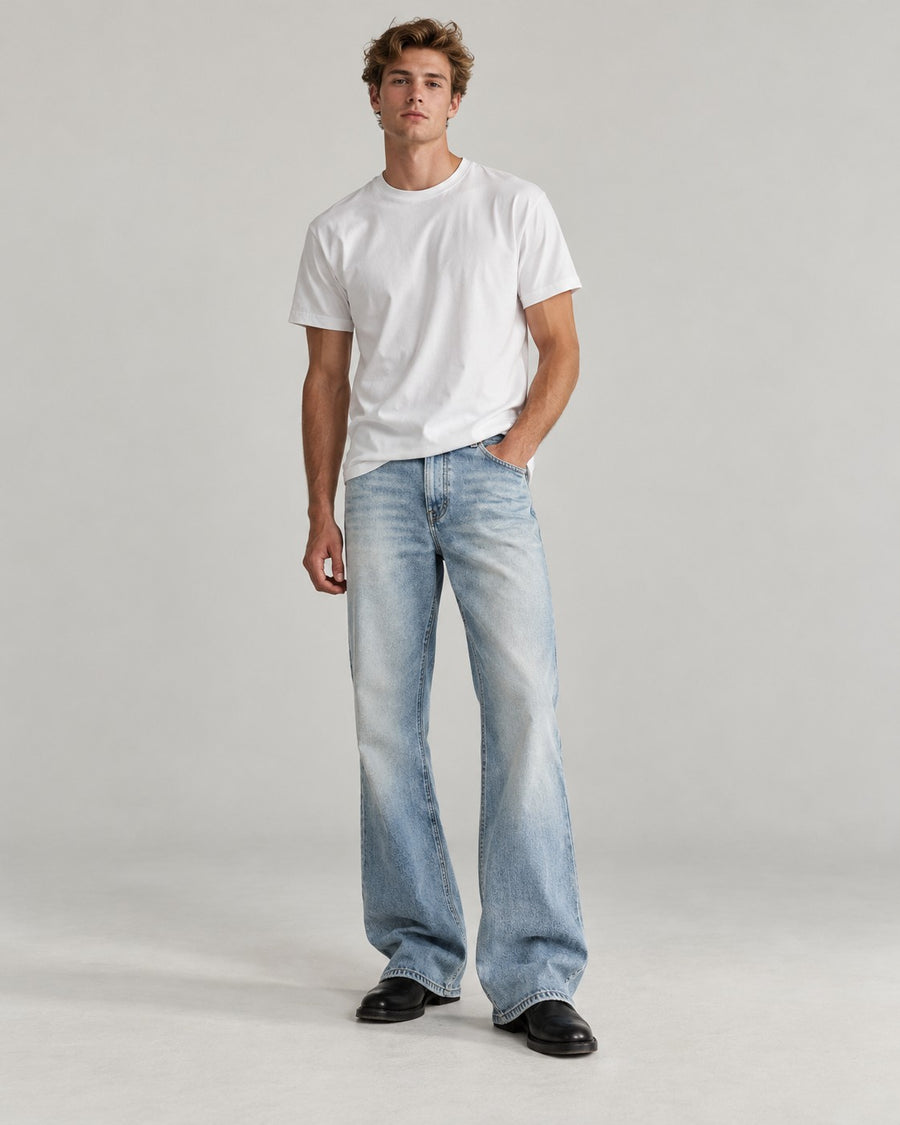 Sableau Light Wash Flare Jeans in Light Blue