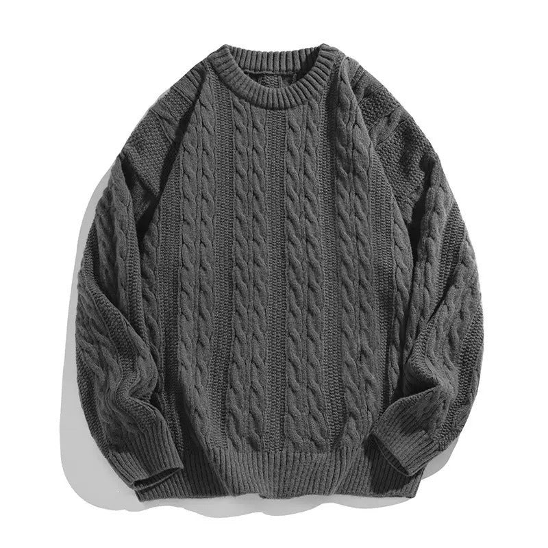 Sableau Cable Crew Knit in Charcoal