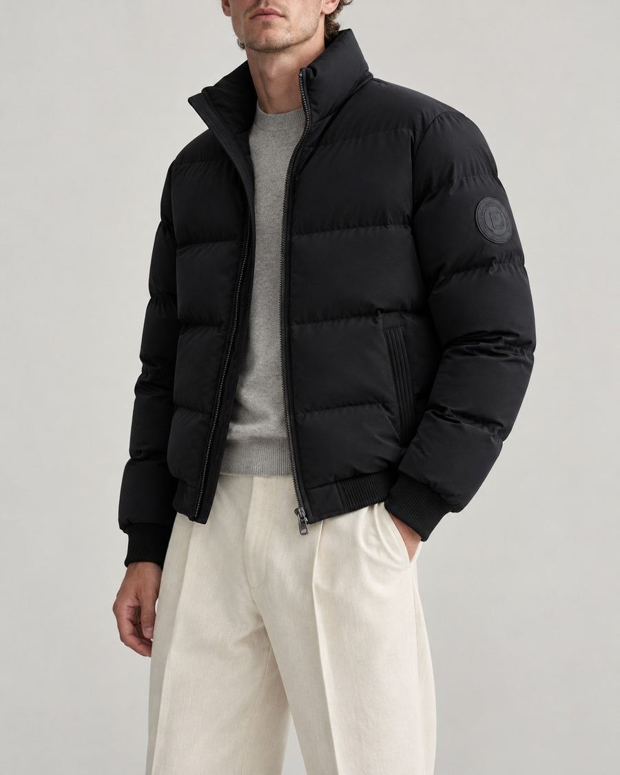 Sableau Stand-Collar Puffer in Black