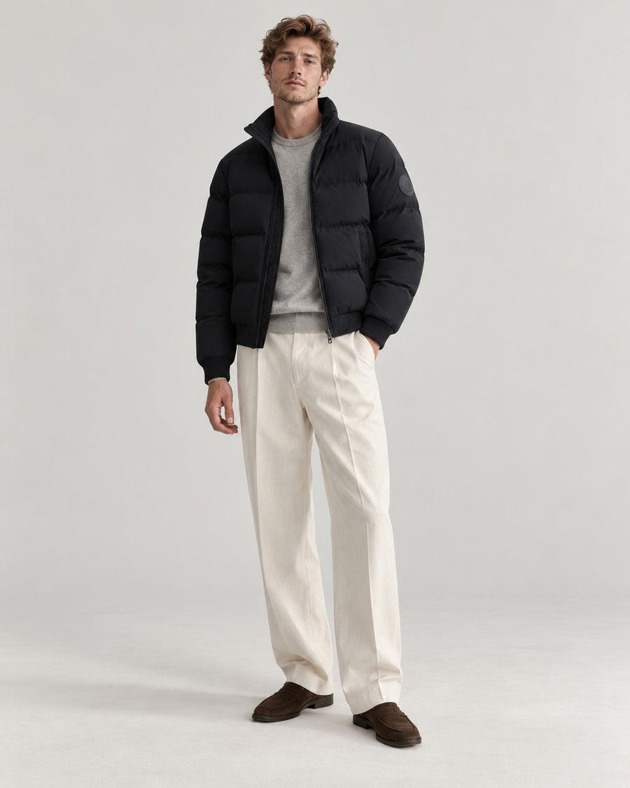 Sableau Stand-Collar Puffer in Black