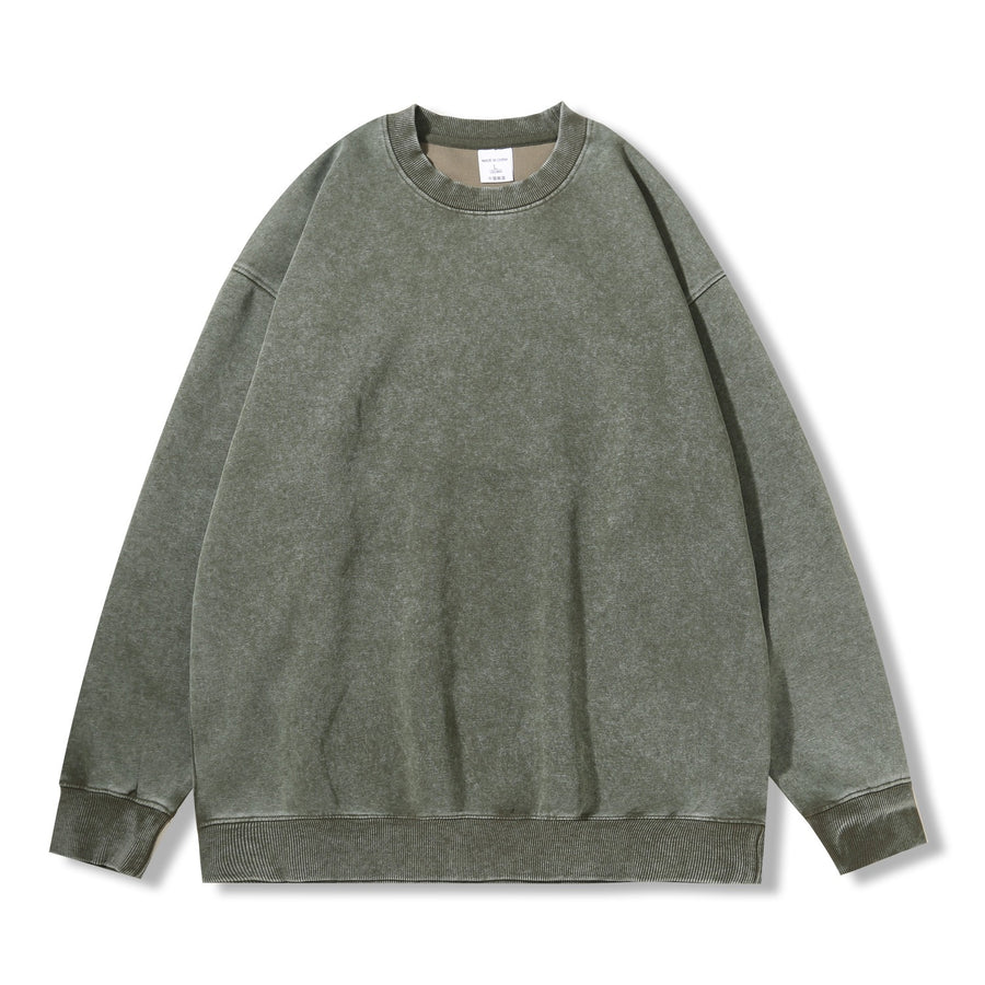 Sableau Washed Crew Sweatshirt in Army Green