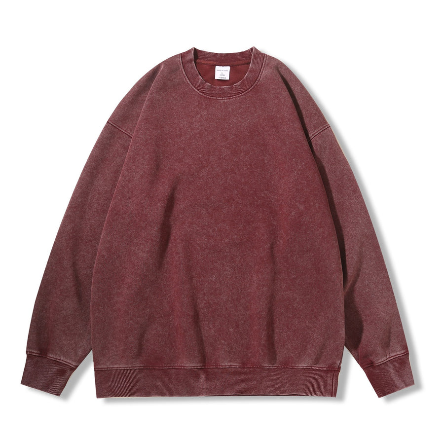 Sableau Washed Crew Sweatshirt in Burgundy