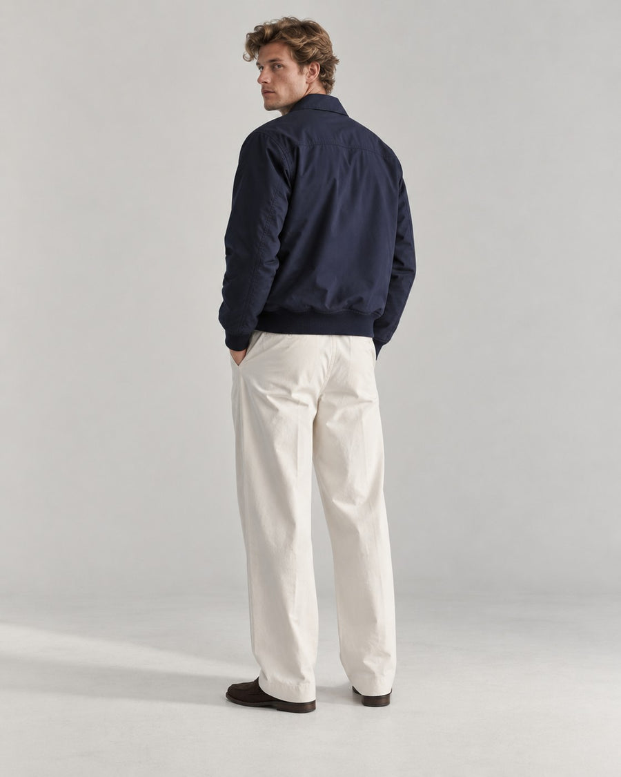 Sableau Check-Lined Harrington in Navy