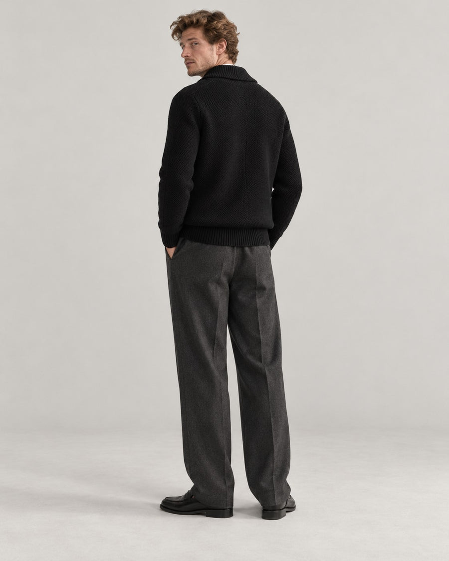 Sableau Double-Breasted Knit Cardigan in Black