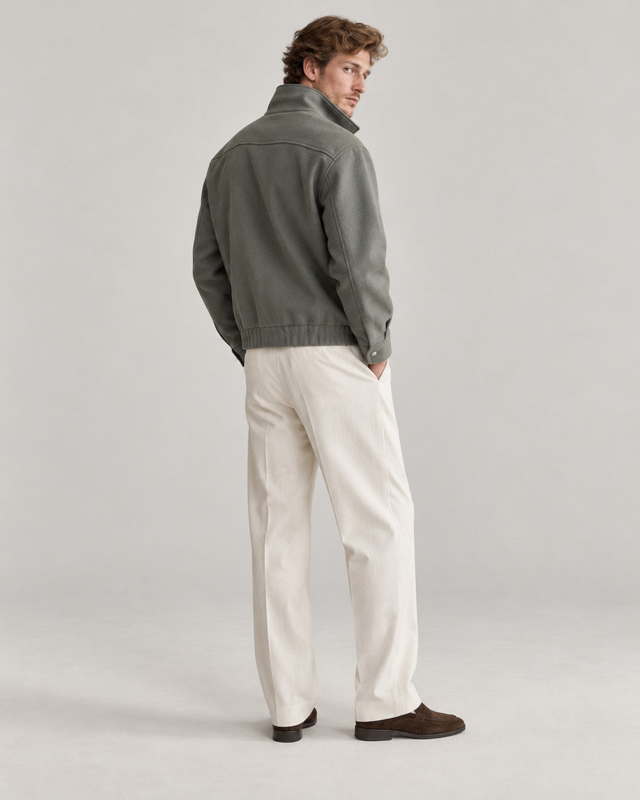 Sableau Wool-Blend Zip Jacket in Green