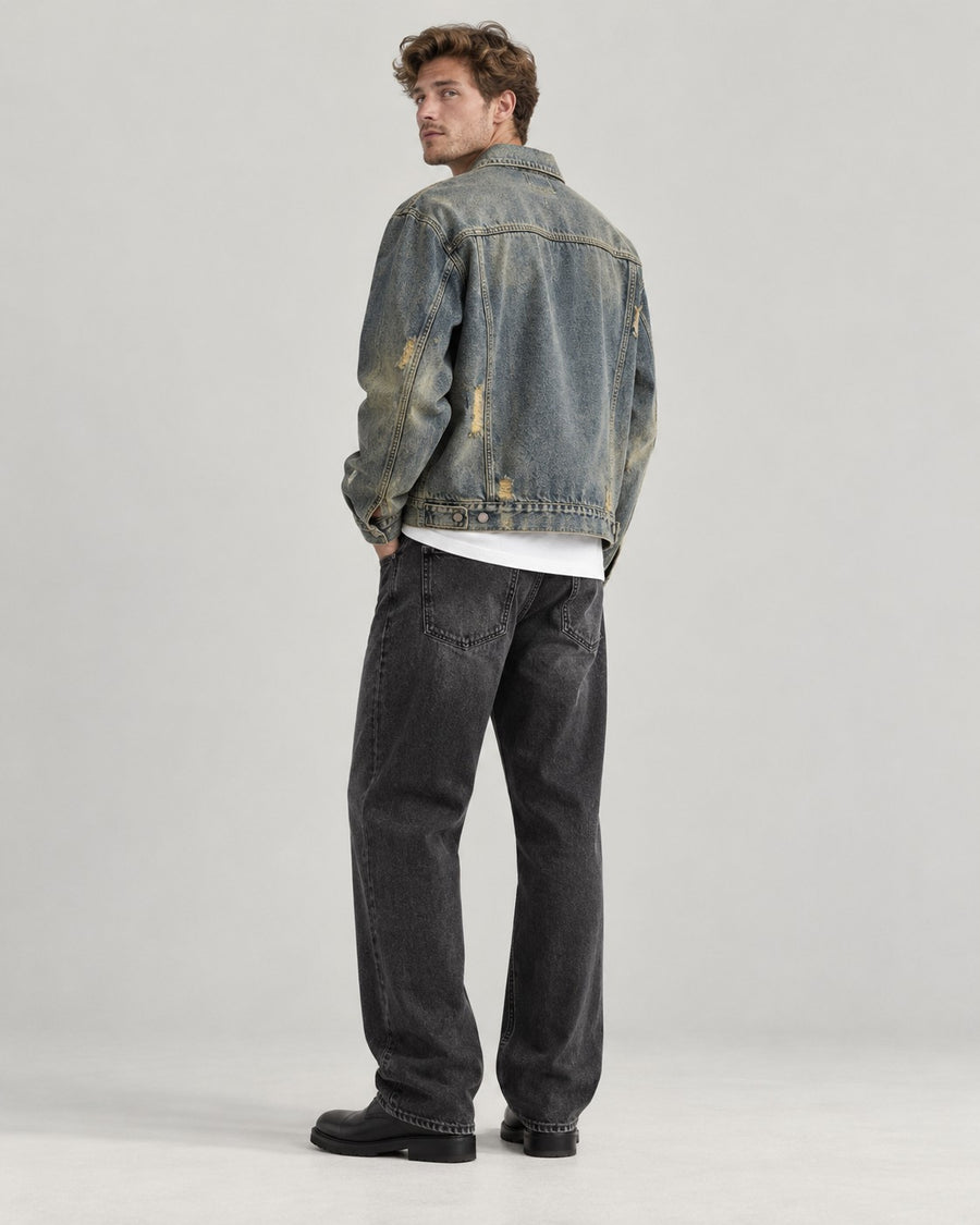 Sableau Washed Denim Trucker in Blue
