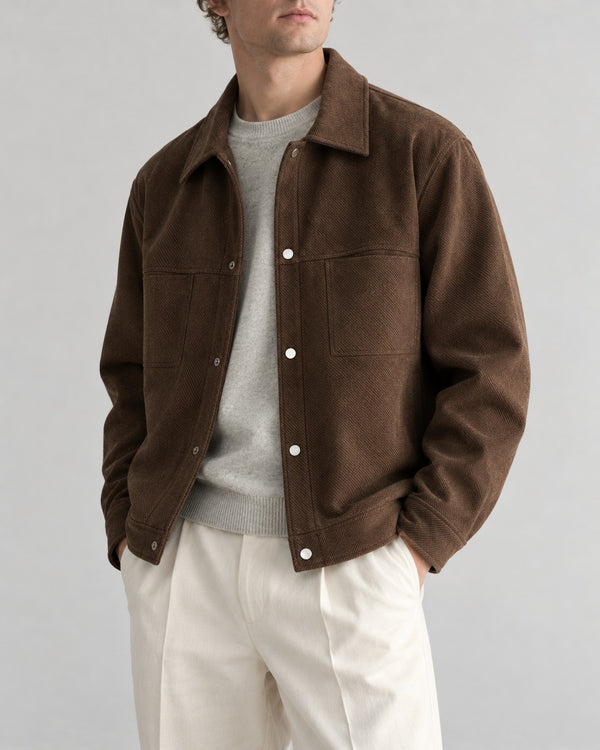 Sableau Cotton Work Jacket in Coffee