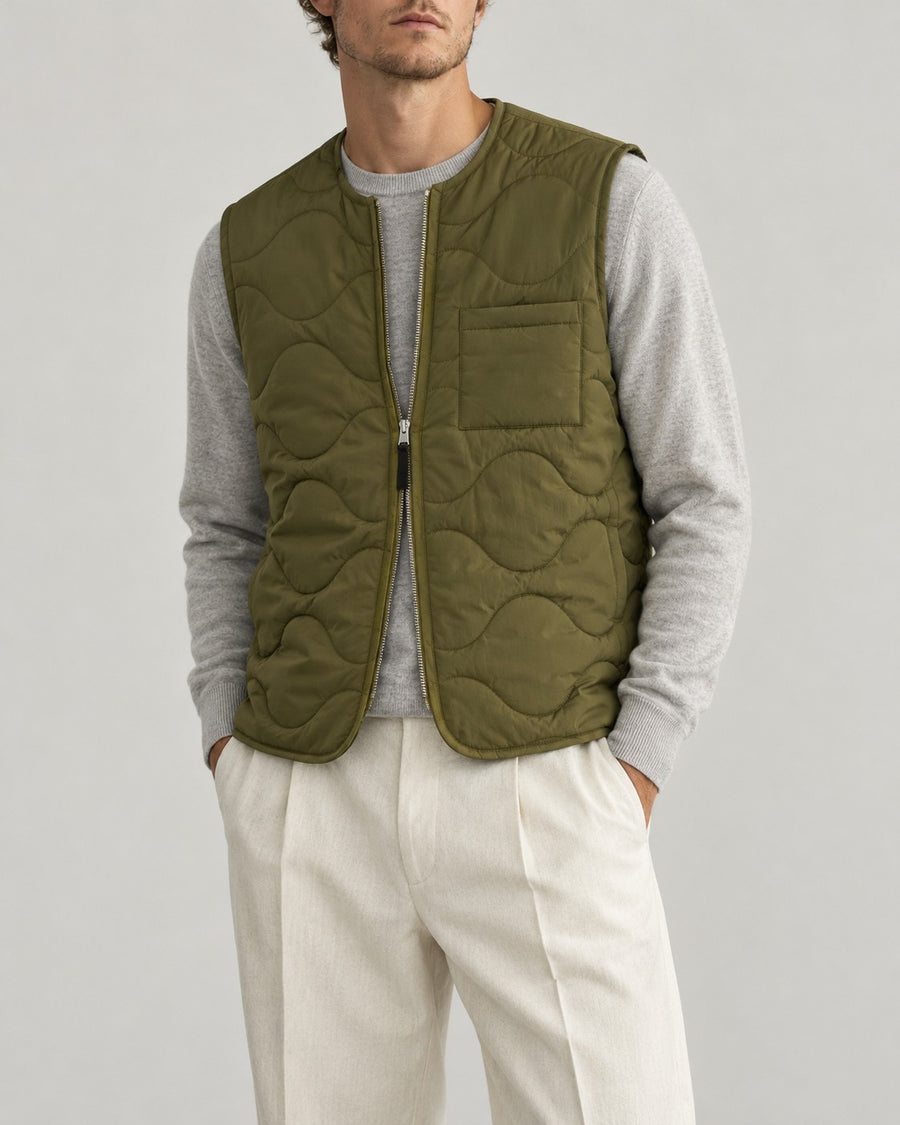 Sableau Quilted Gilet in Olive