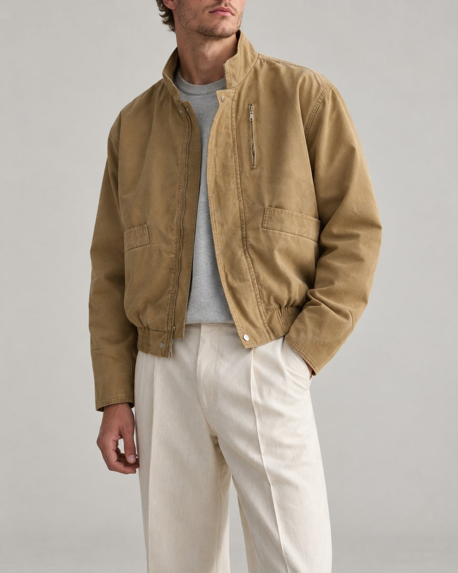 Sableau Tan Cotton Work Jacket in Khaki