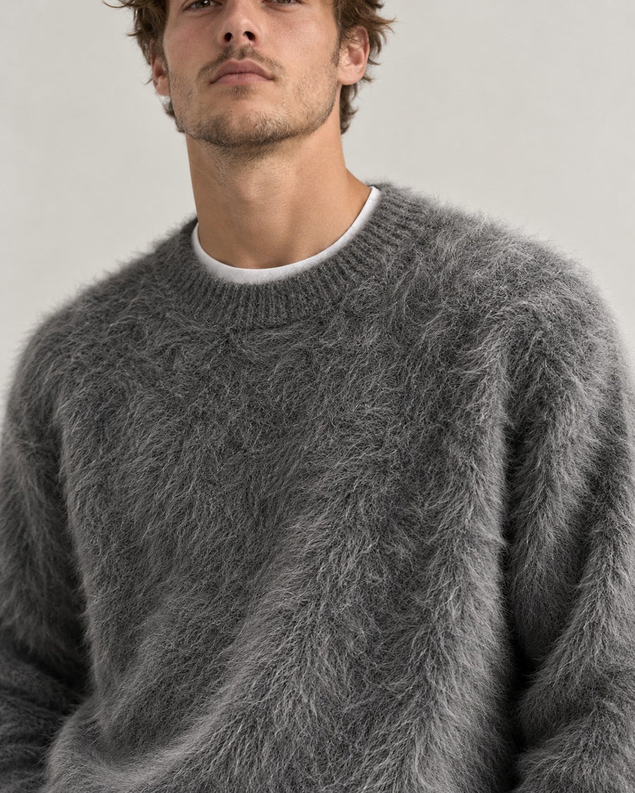 Sableau Fuzzy Crew Knit in Grey