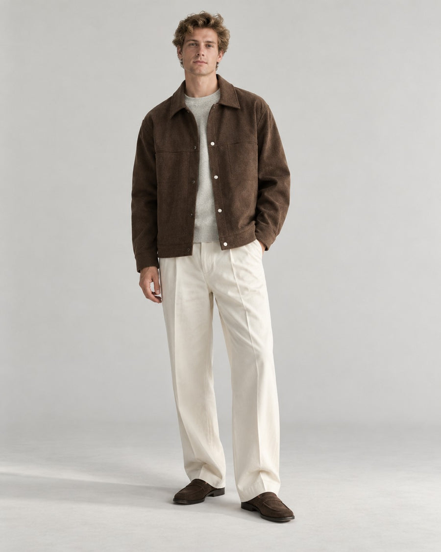 Sableau Cotton Work Jacket in Coffee