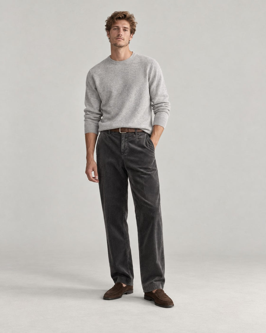 Sableau Corduroy Straight Trousers in Grey