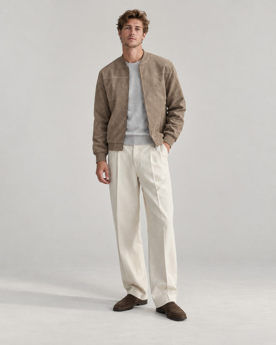 Sableau Suede-Look Bomber in Camel