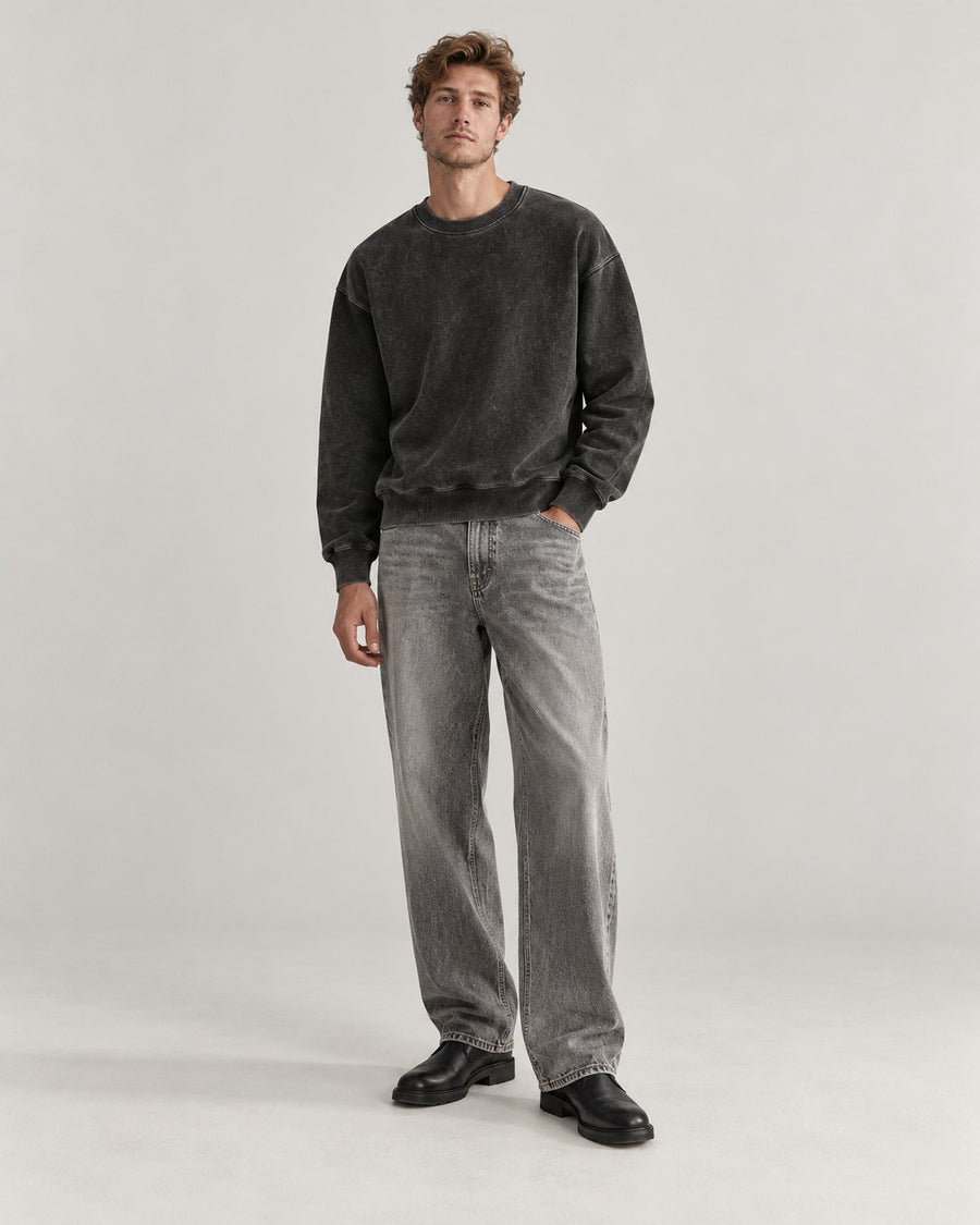 Sableau Washed Crew Sweatshirt in Charcoal