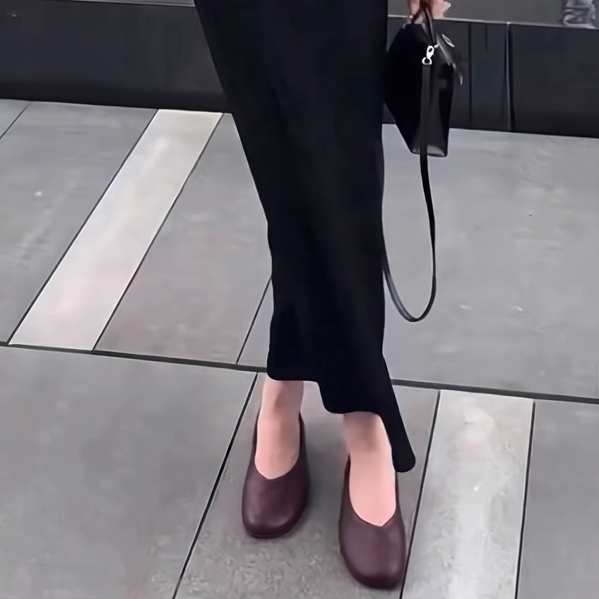 Sableau Split-Toe Flats — worn on the street