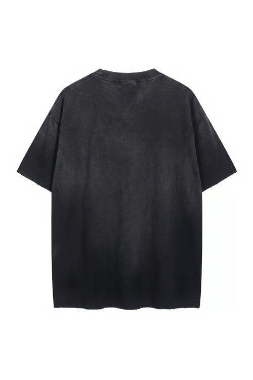 Sableau Oversized Washed Tee in Washed Black, oversized cotton t-shirt