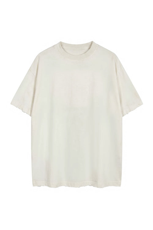 Sableau Oversized Washed Tee in Washed Ecru, oversized cotton t-shirt