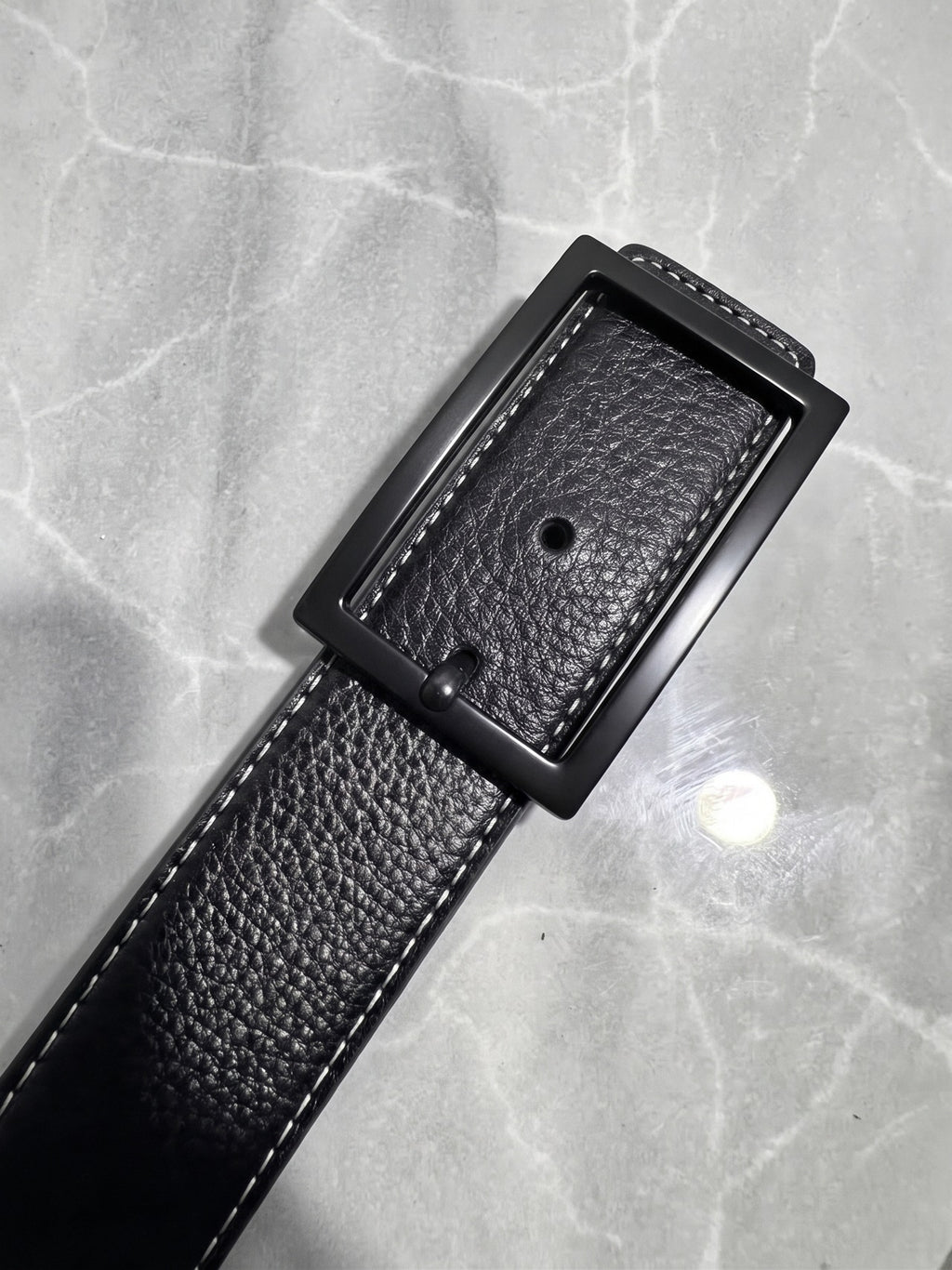 Sableau Plate Buckle Belt — Black Buckle Set