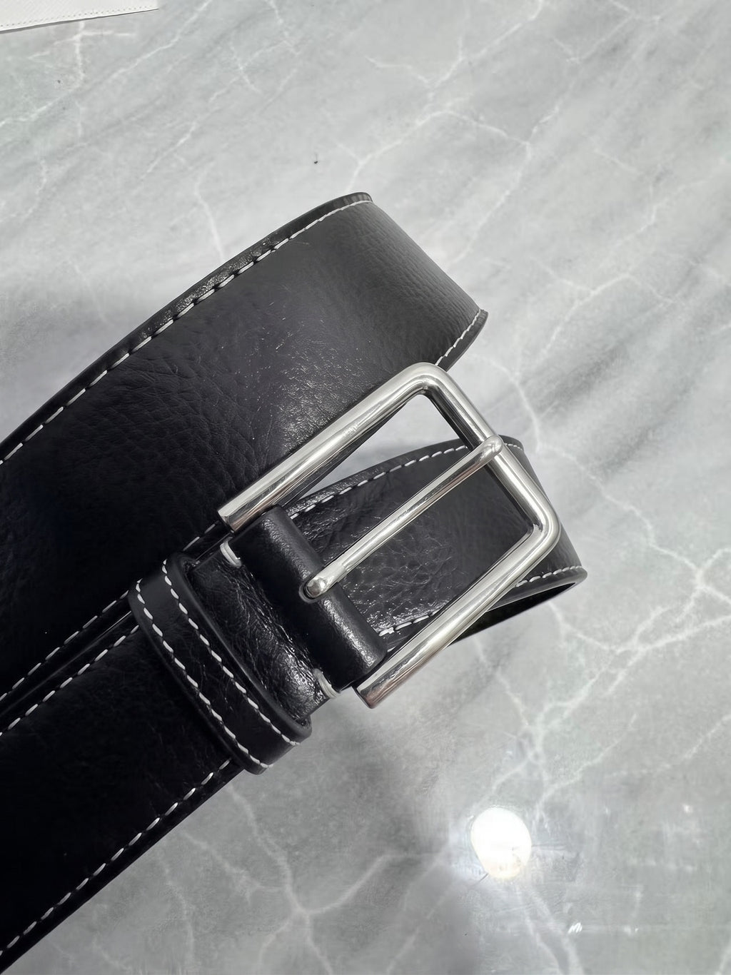 Sableau Plate Buckle Belt — Silver Buckle Set