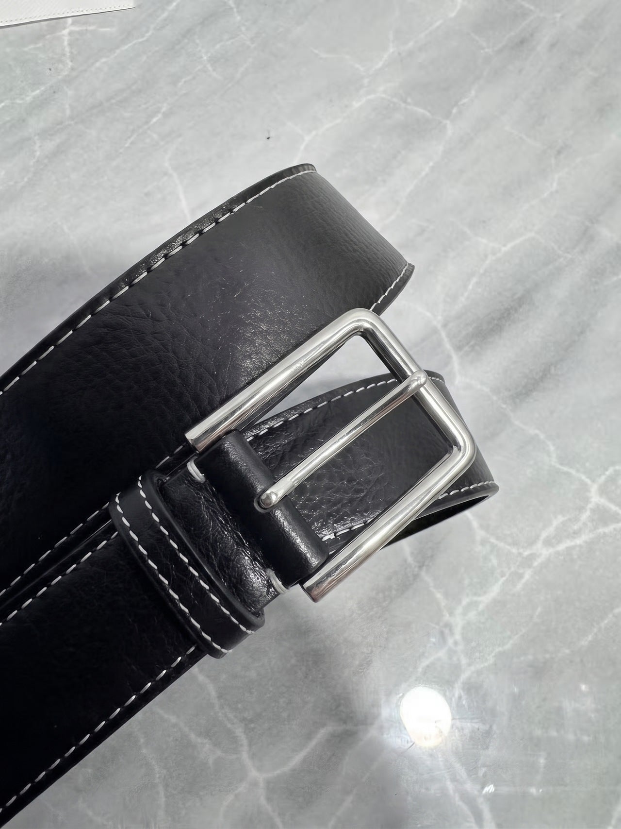 Sableau Plate Buckle Belt — Silver Buckle Set