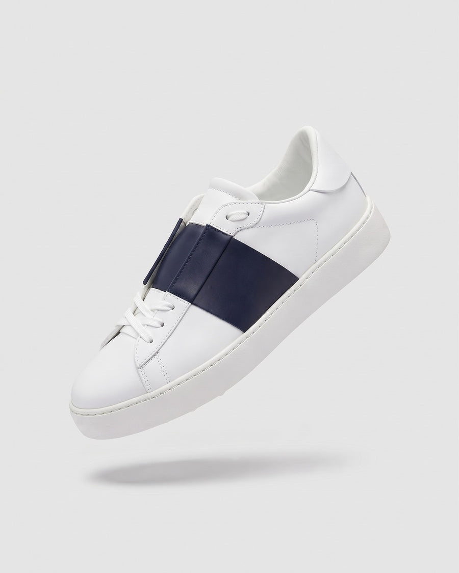 Sableau Band Sneakers Band in white with navy band