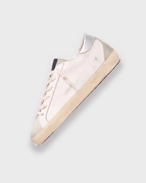 Sableau Glitter Star-sneakers i gull — hvitt skinn, sølvfarget hællapp, glitterstjerne i gull