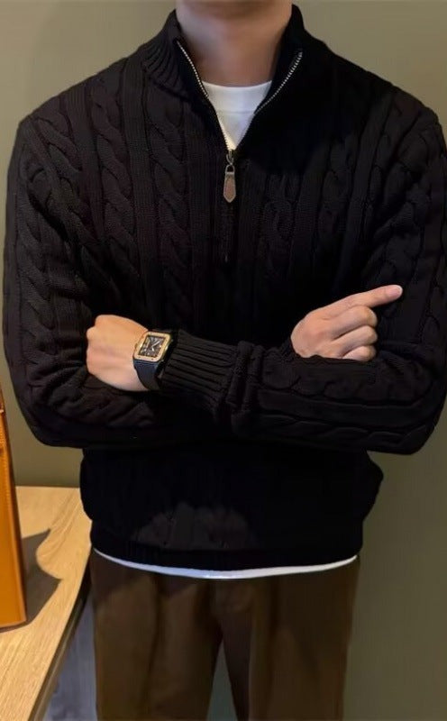 Sableau Half-Zip Knit - Black