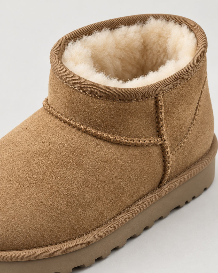 Sableau Shearling Mini Boot - Chestnut