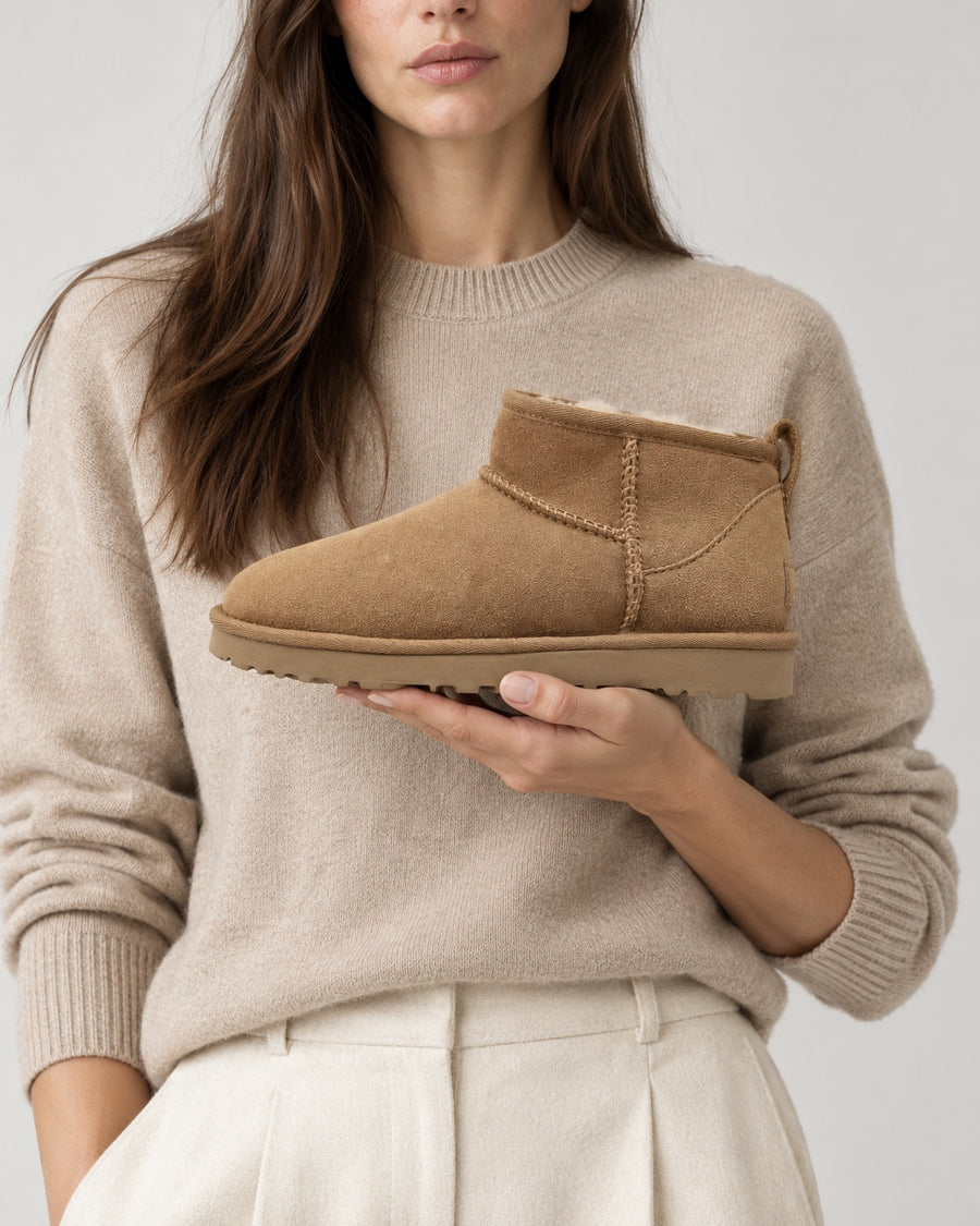 Sableau Shearling Mini Boot - Chestnut