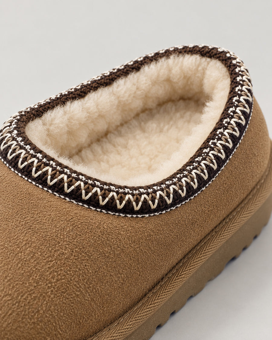 Sableau Braided Suede Slipper - Chestnut