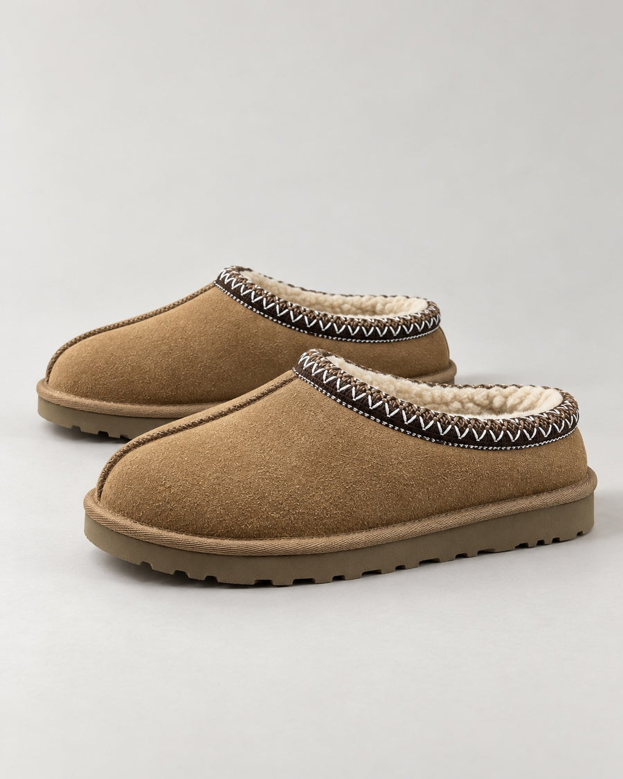 Sableau Braided Suede Slipper - Chestnut