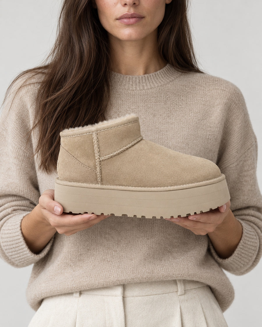 Sableau Platform Mini Boot - Sand