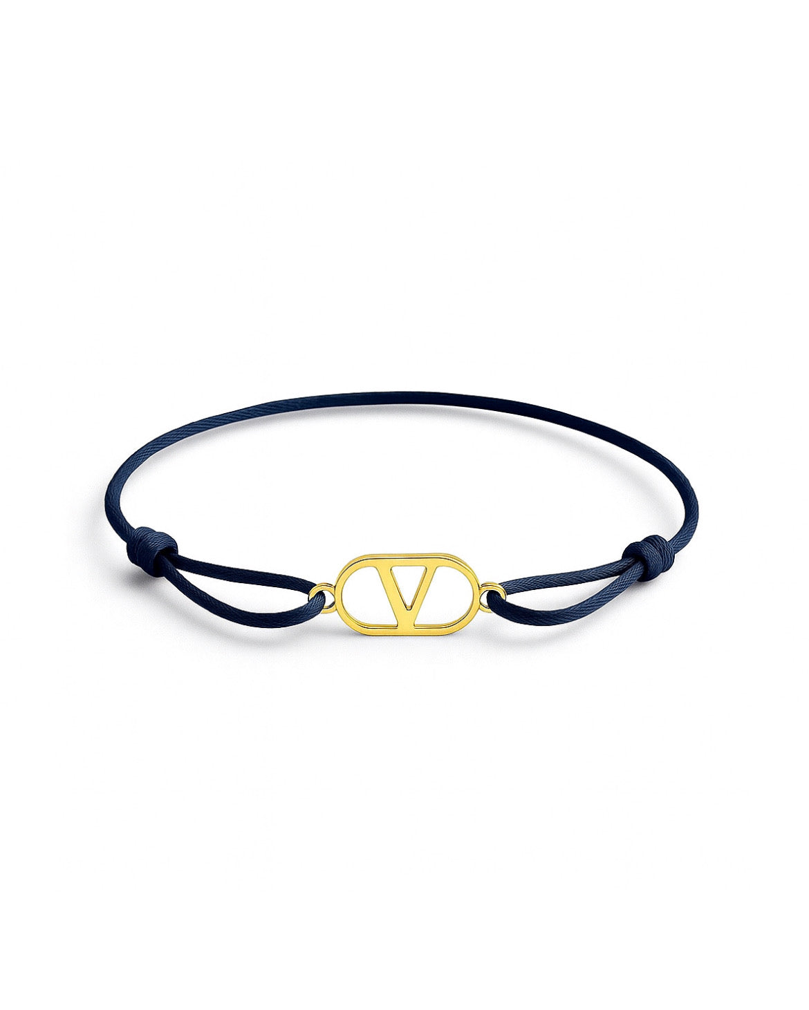 V Bracelet – Navy Gold