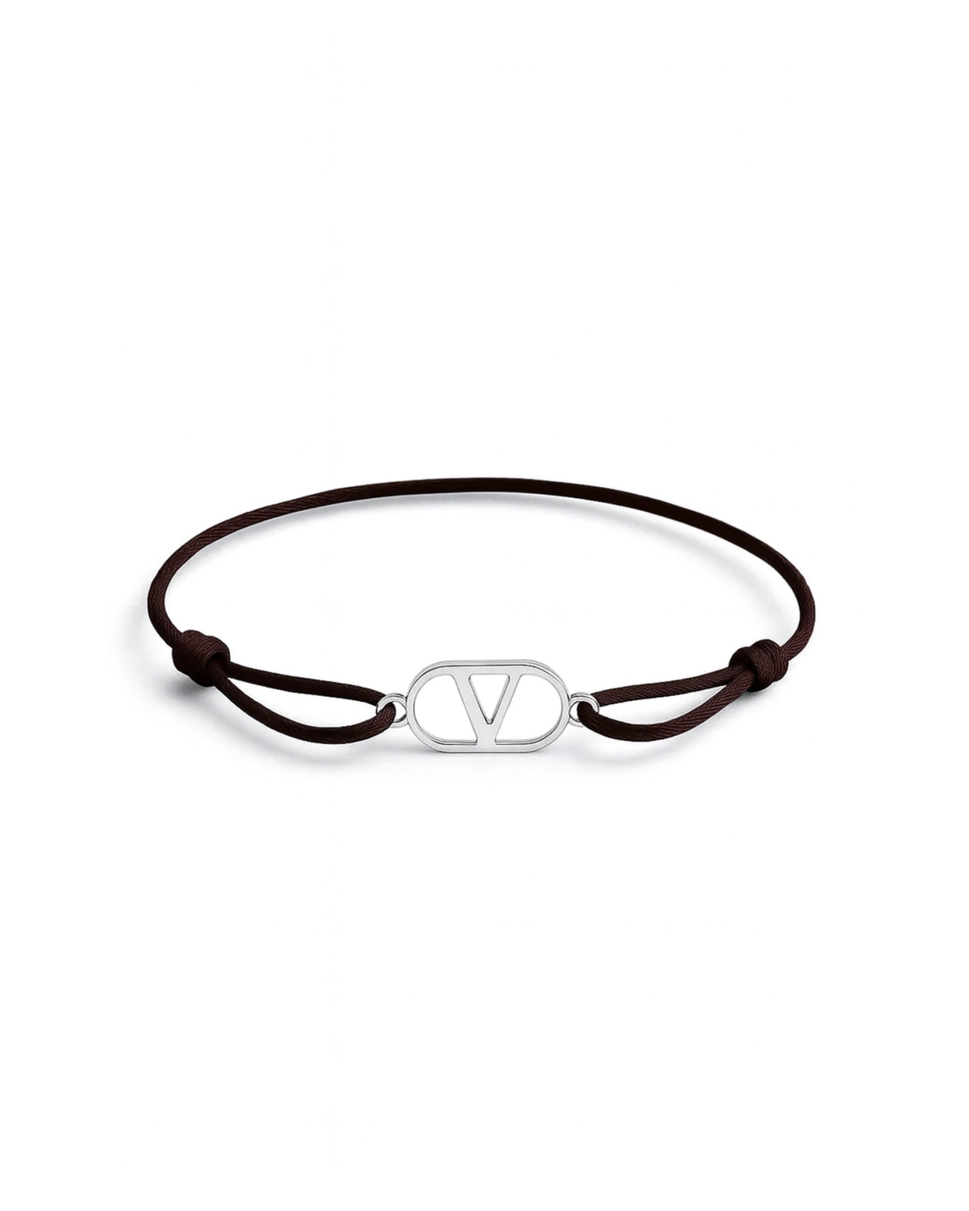 V Bracelet – Brown Silver