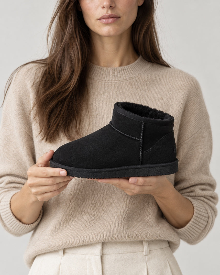 Sableau Plush Mini Boot - Black