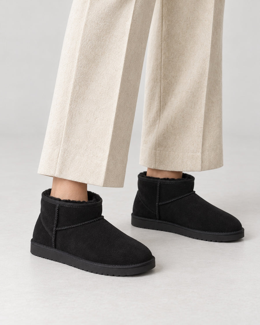 Sableau Plush Mini Boot - Black