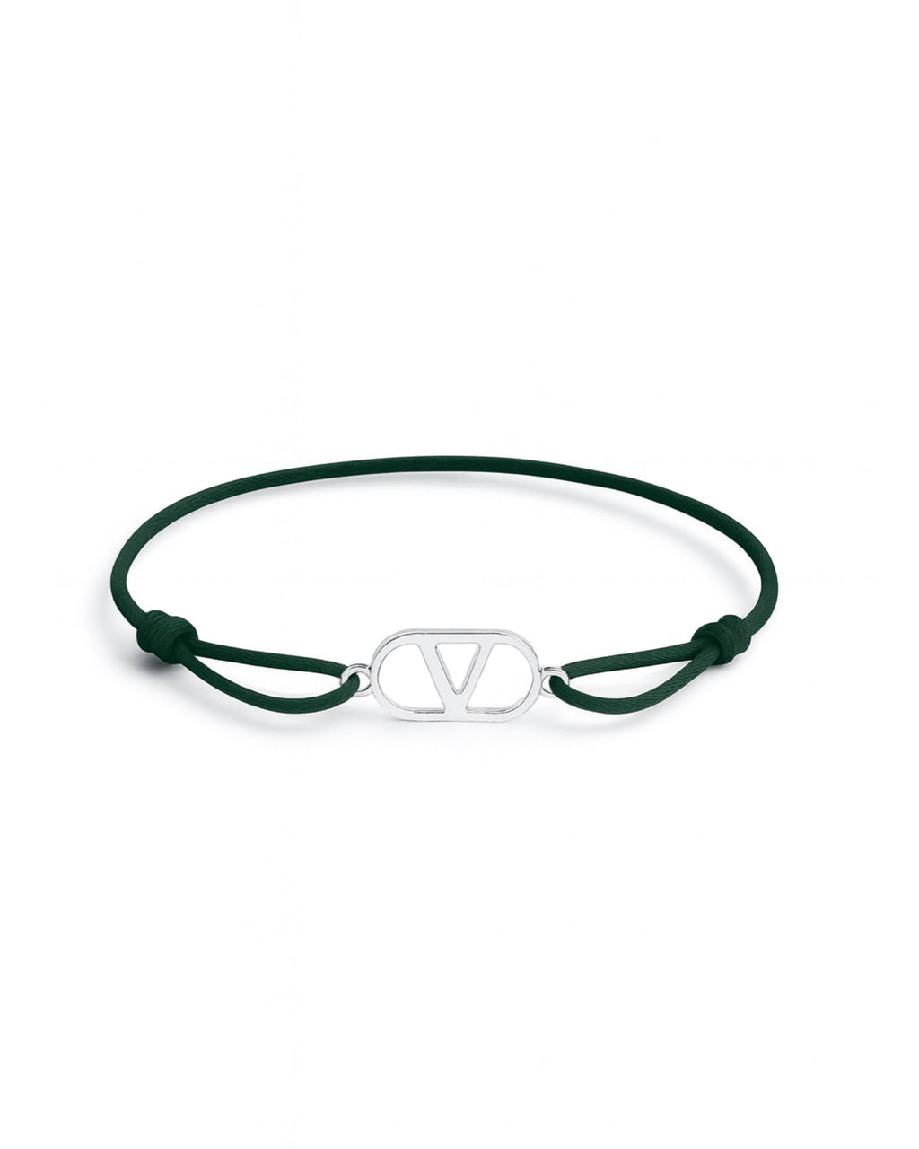 V Bracelet – Green Silver