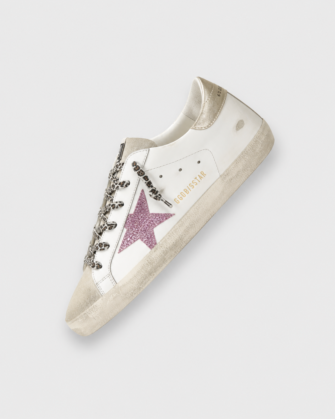 Distressed Star Sneakers — Pink