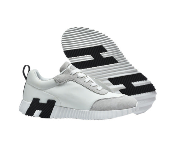 Sableau HB Sneakers in White / Black, low-top cowhide leather runner