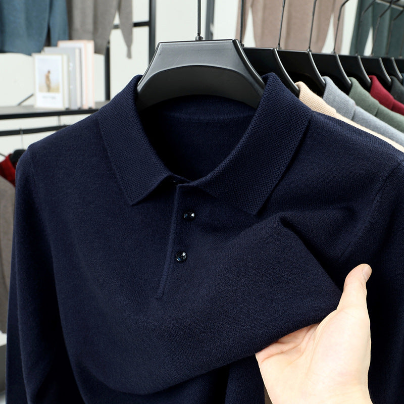Sableau Collar Knit Sweater - Navy