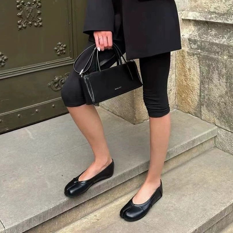 Split-Toe Leather Flats