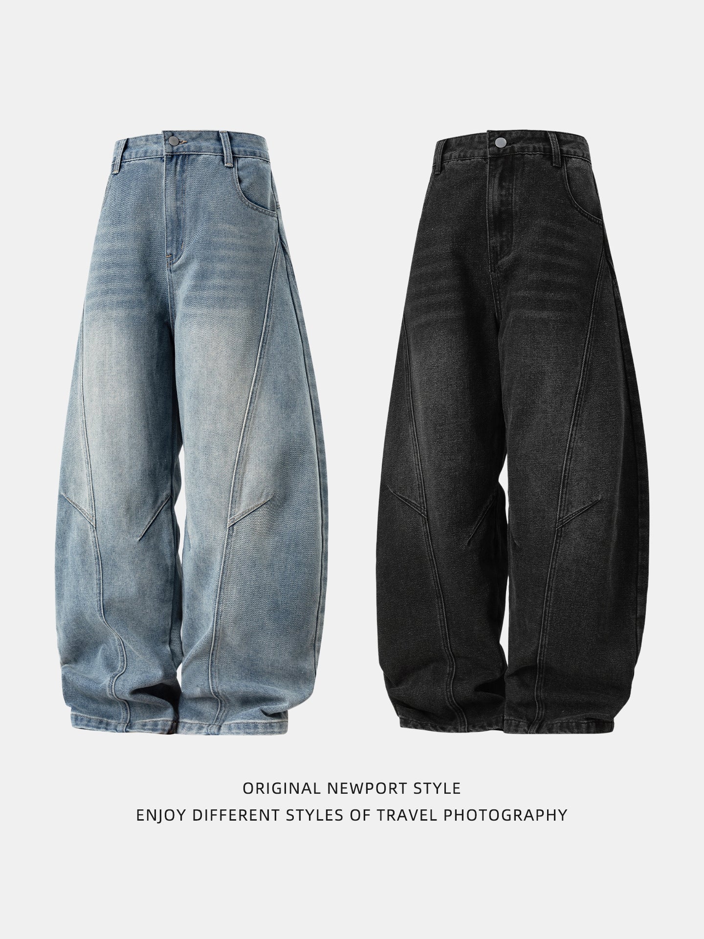 Sableau Malmo Panel Jeans, both washes side by side
