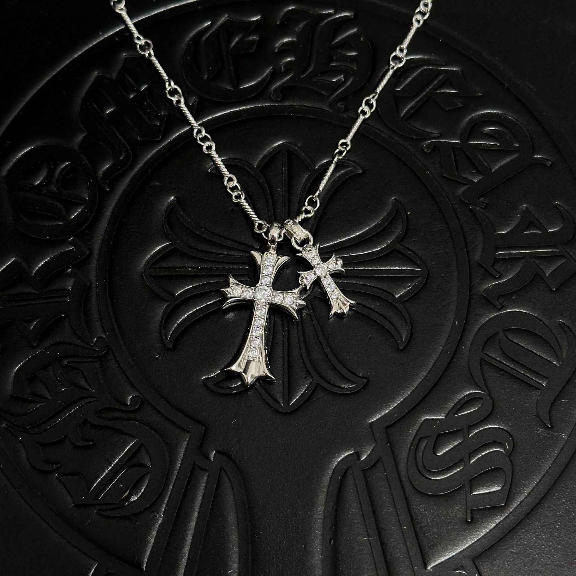 Sableau Double Cross Necklace — pendant detail