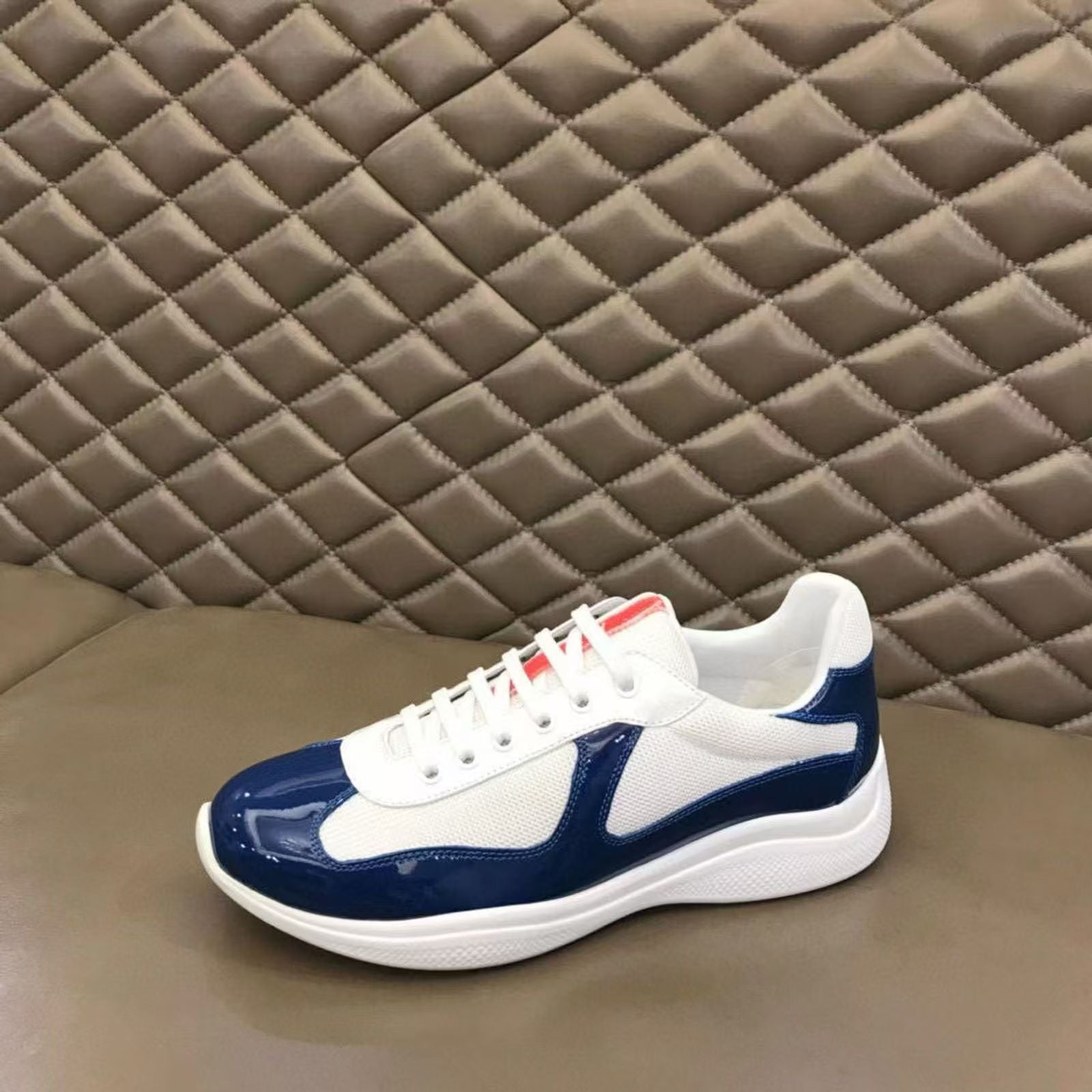 Sableau Cup Sneakers — navy on box