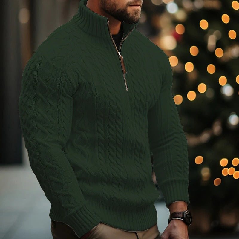 Sableau Cable Half-Zip Knit - Green