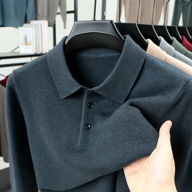 Sableau Collar Knit Sweater - Slate Blue