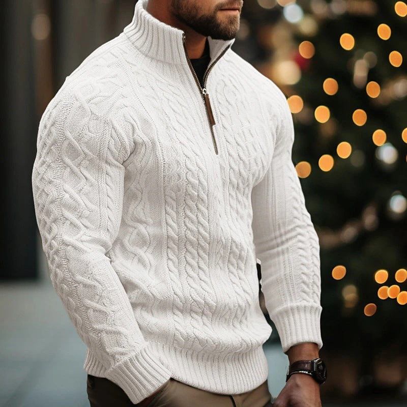 Sableau Cable Half-Zip Knit - Cream