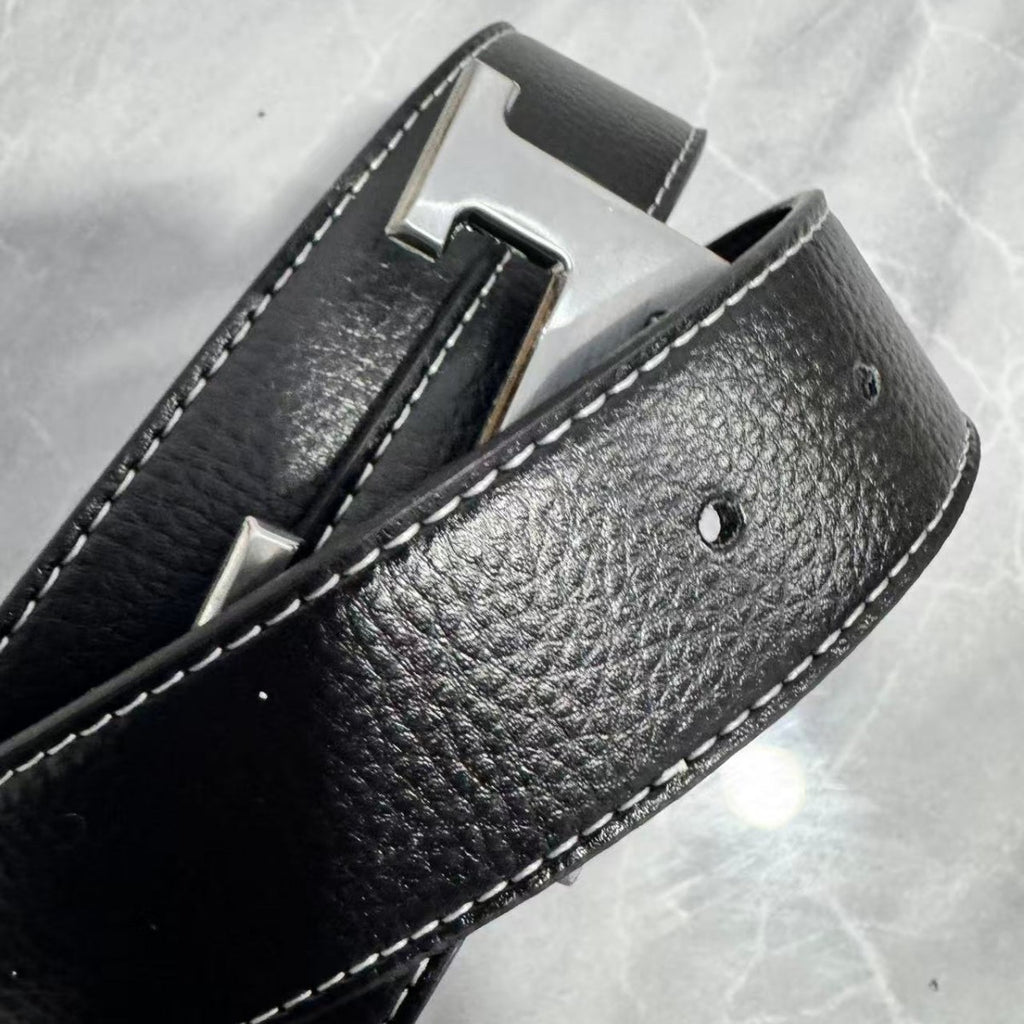 Sableau H Belt — black leather strap